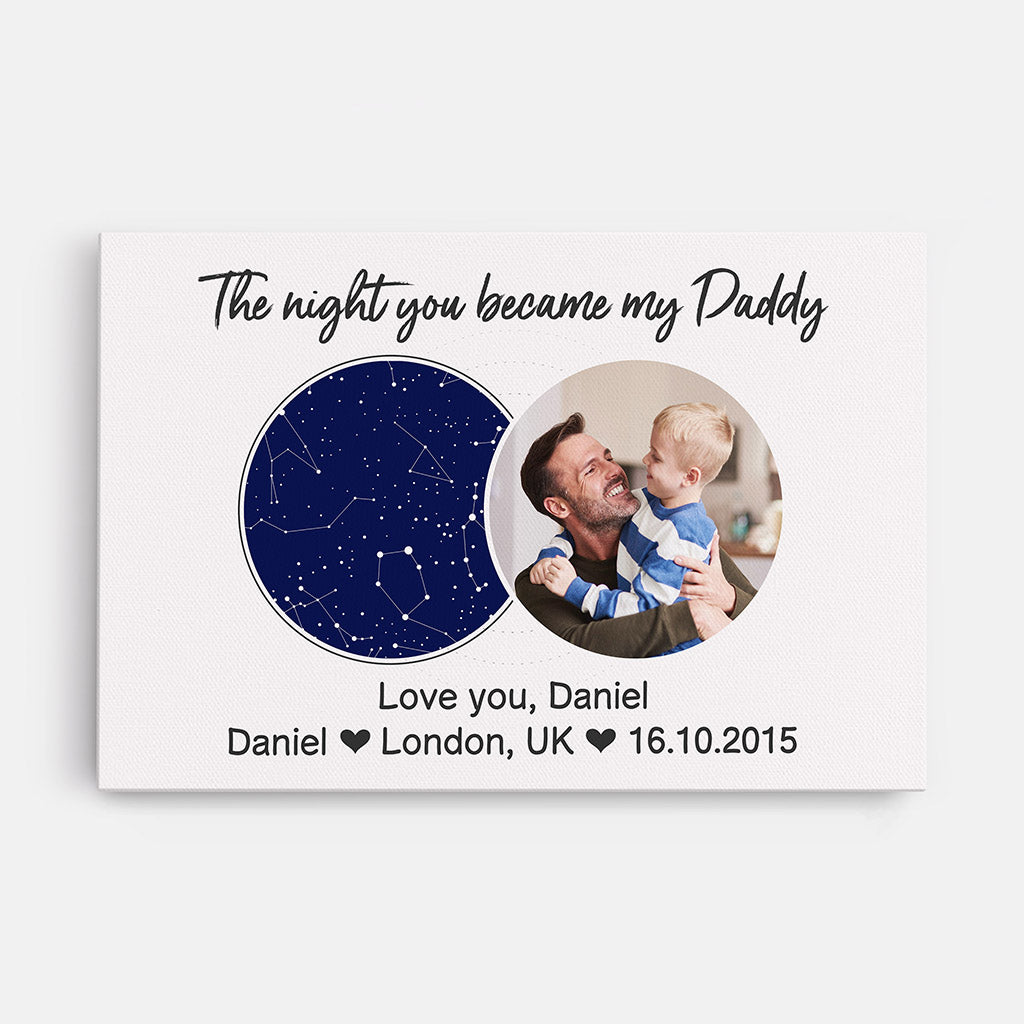 The Night You Became My Daddy - Personalised Gifts | Canvas for Dad