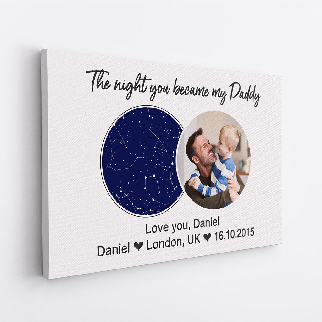 The Night You Became My Daddy - Personalised Gifts | Canvas for Dad