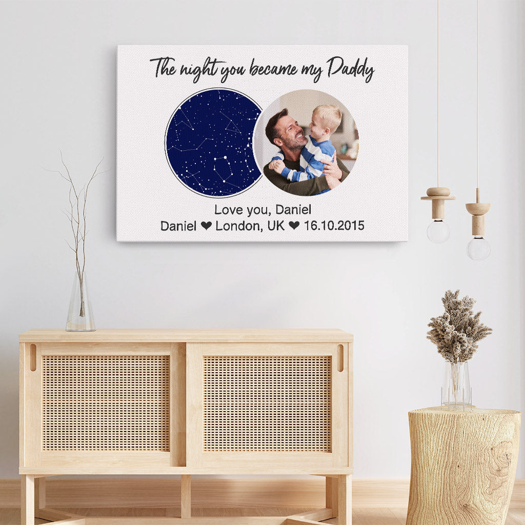 The Night You Became My Daddy - Personalised Gifts | Canvas for Dad