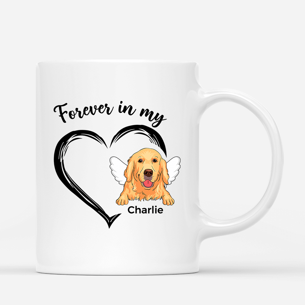 Personalised Dog Stays Forever In My Heart Mug