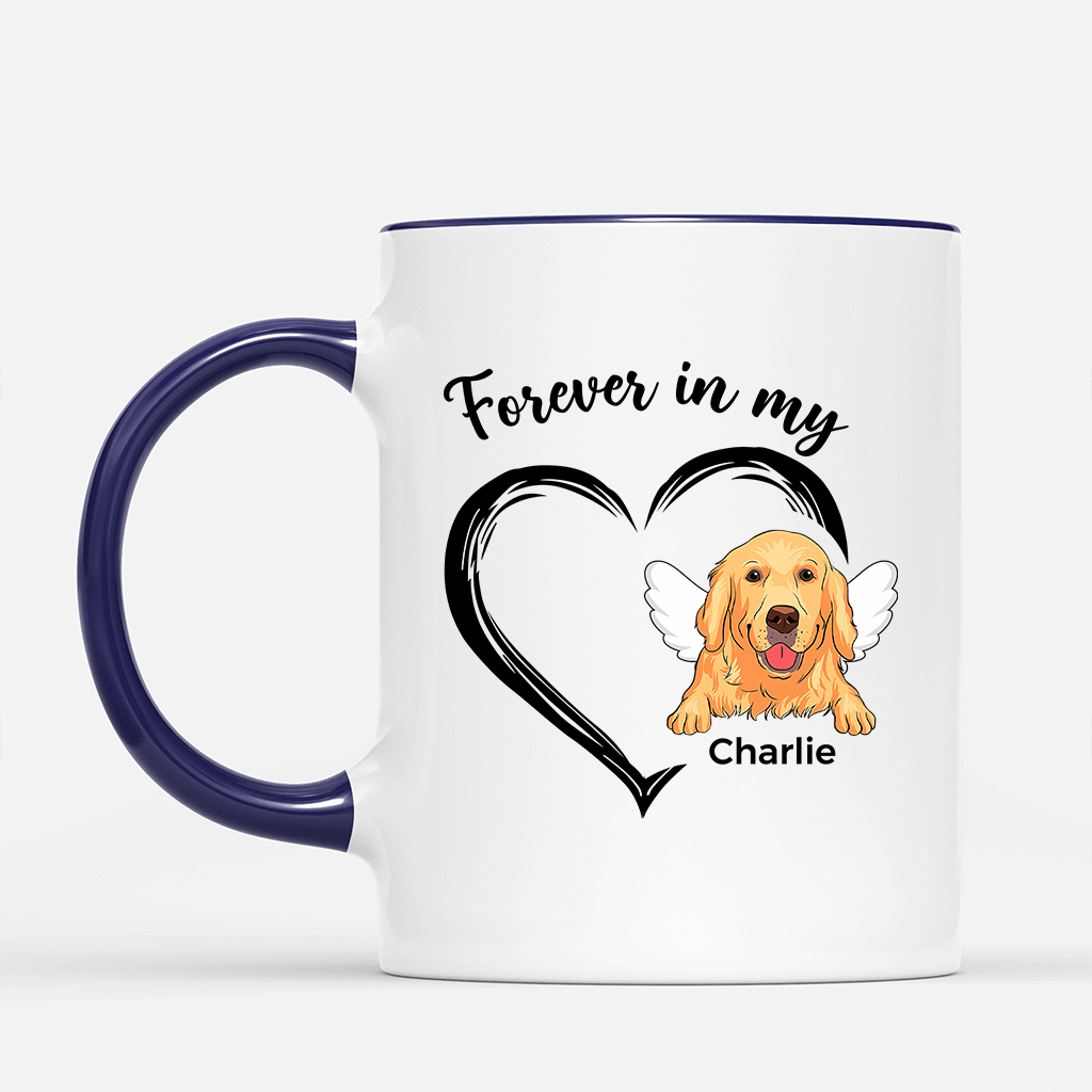 Personalised Dog Stays Forever In My Heart Mug