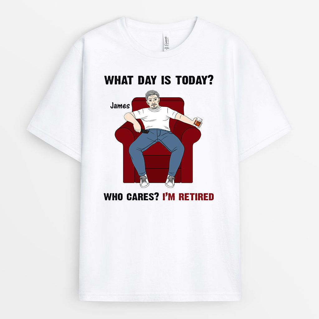 Who Cares? I'm Retired - Personalised Gifts | T-shirts for Grandad/Dad