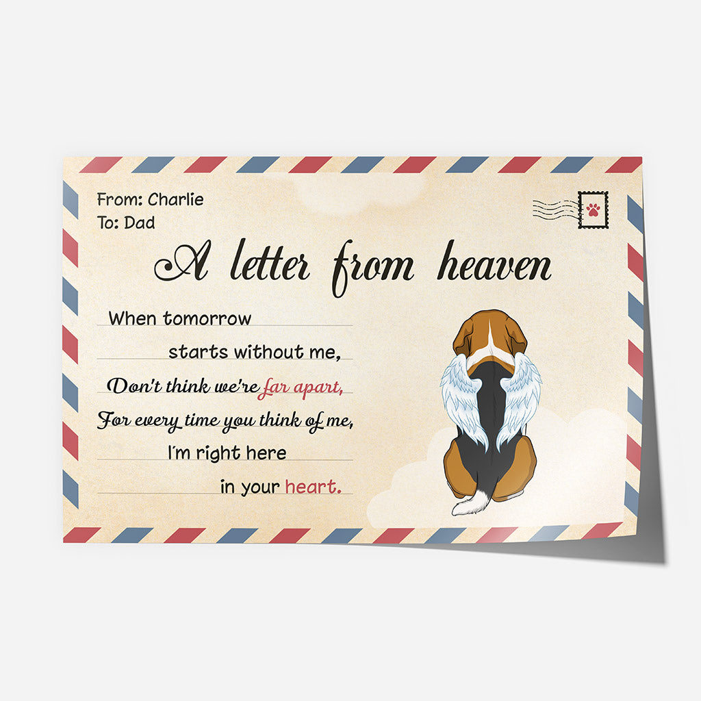 A Touching Letter From Heaven - Personalised Gifts | Poster for Dad