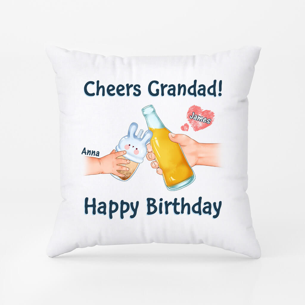 Cheers Daddy Happy Birthday Pillow - Personalised Gifts | Pillows for Grandad/Dad