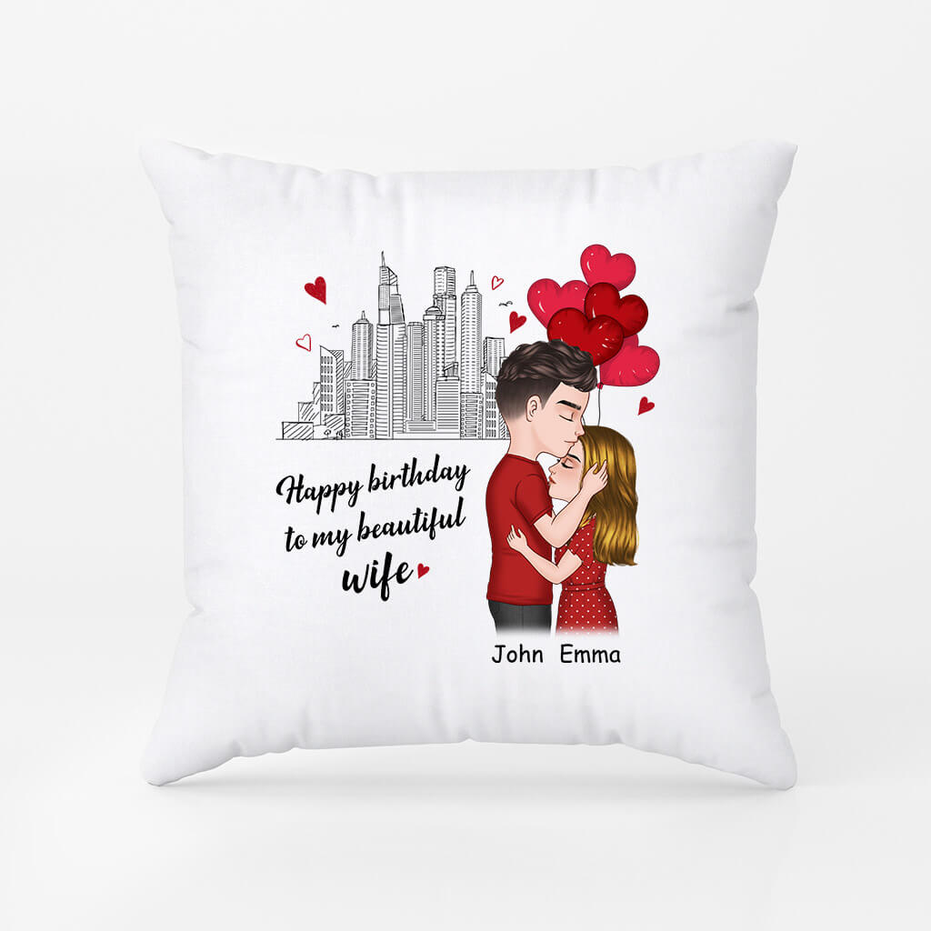 Personalised Happy Birthday To My Beautiful Wife Pillow