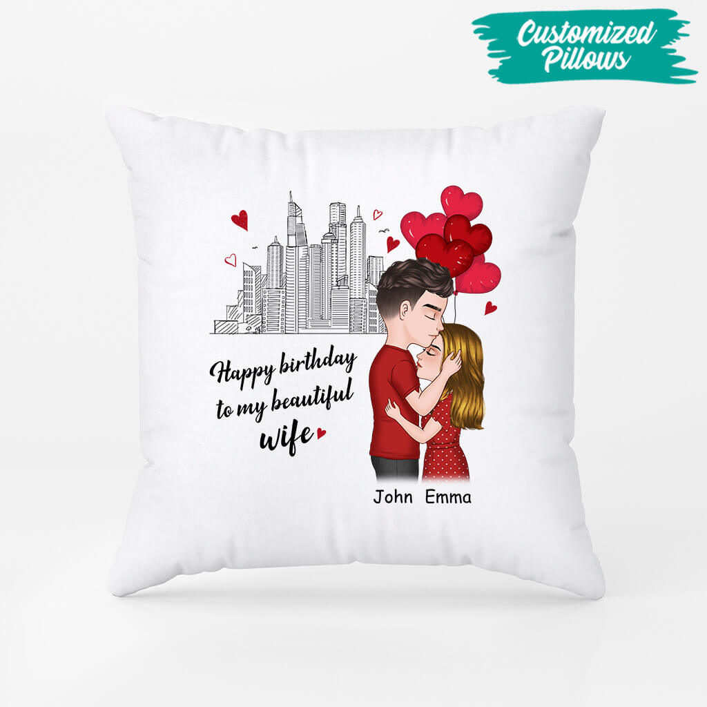 Personalised Happy Birthday To My Beautiful Wife Pillow