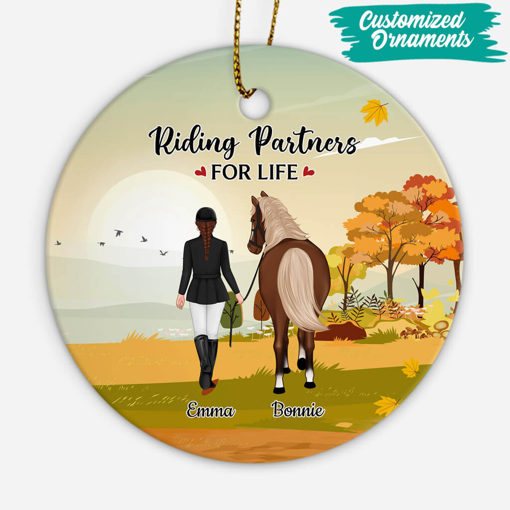 Personalised Riding Partners For Life Ornament