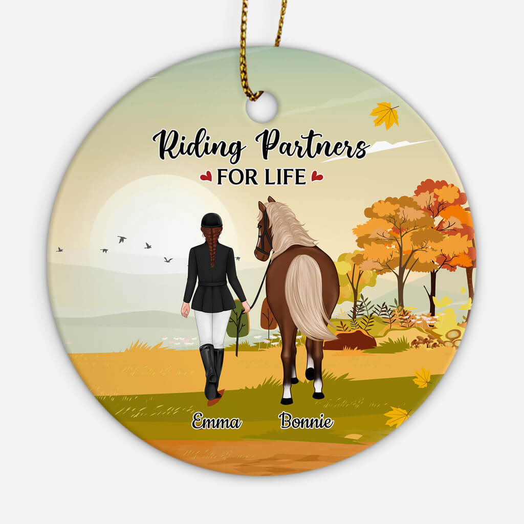 Personalised Riding Partners For Life Ornament