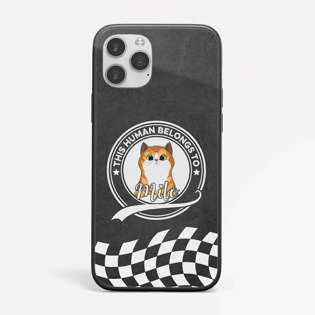 Personalised This Cat Human Belongs To Phone Case