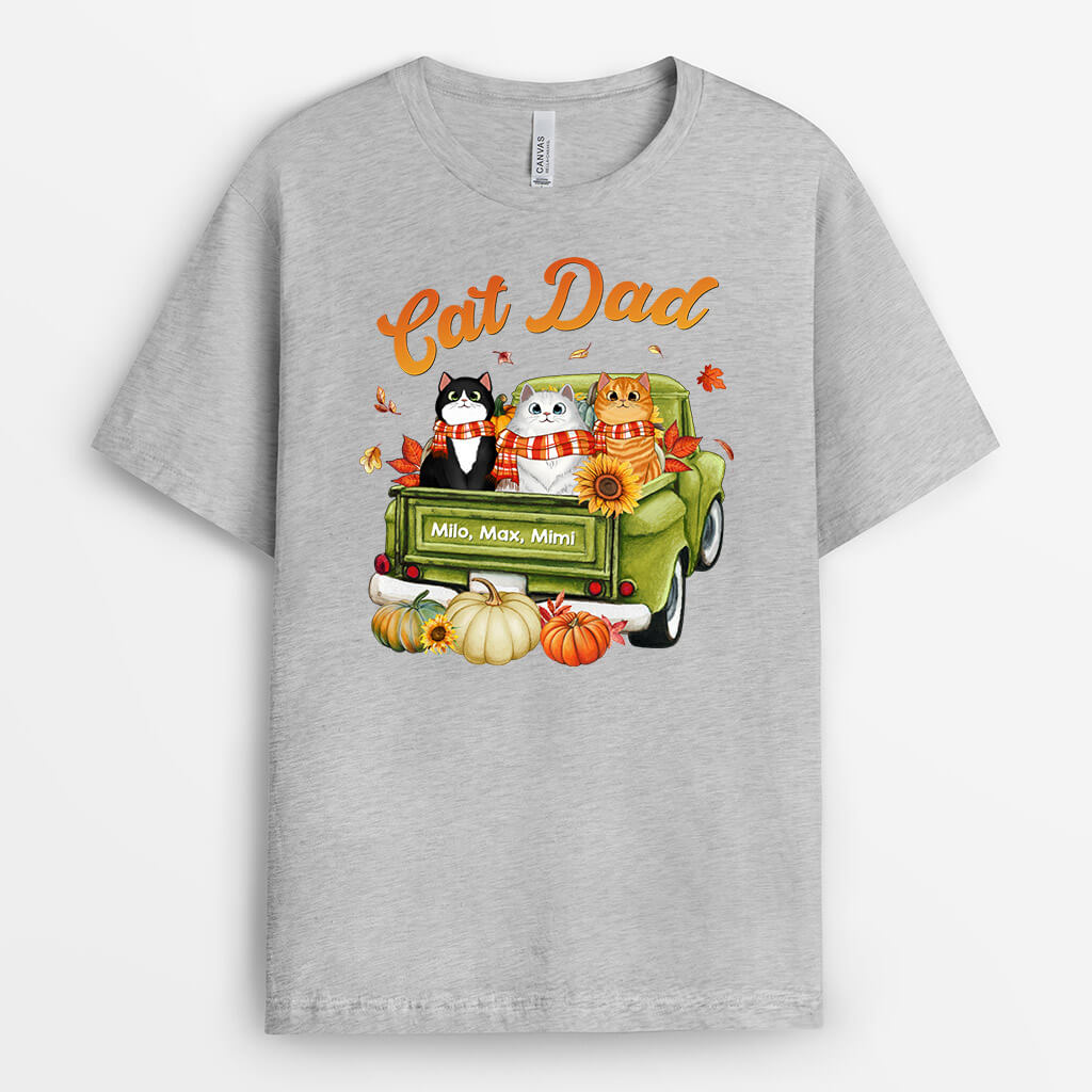 Personalsied Cat Mum Pumpkins T-Shirt