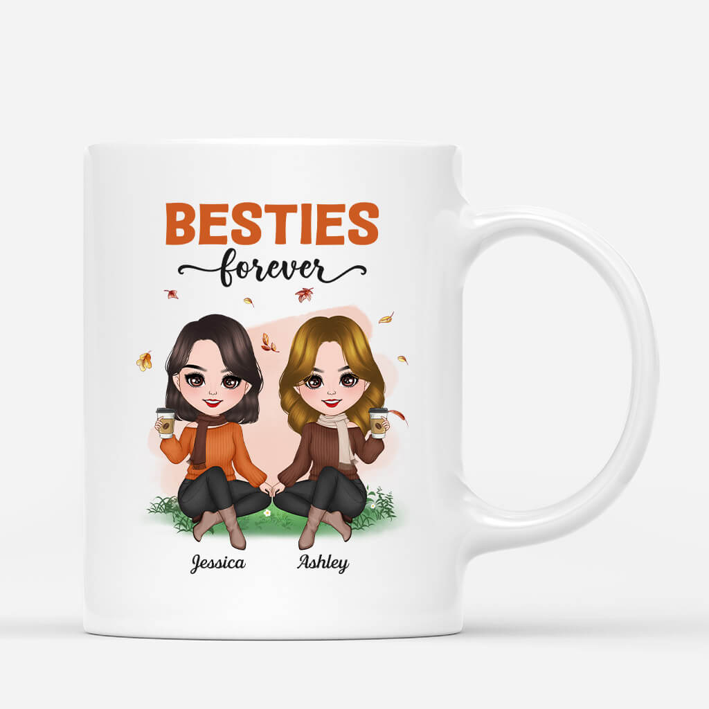 1214MUK1 Personalised Mugs Gifts Besties Fall Friends