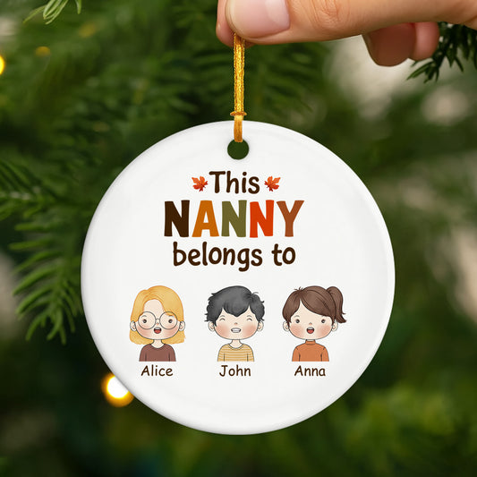1215OUK2 personalized christmas gift this mom dad belongs to ceramic ornament 1215O3L8A
