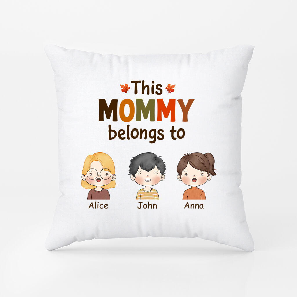 Personalised This Mommy Belongs To Pillow