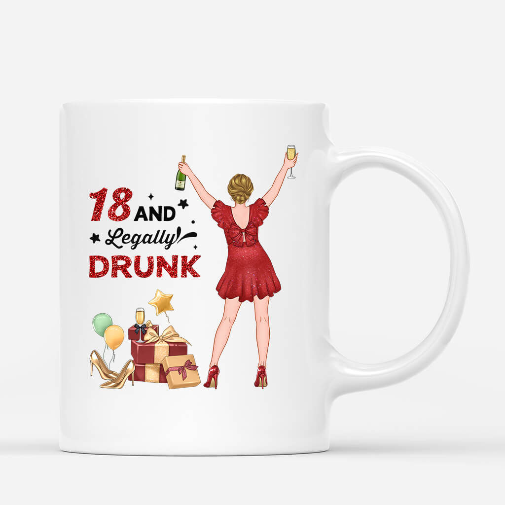 1234MUK1 personalised 18 and legally drunk mug