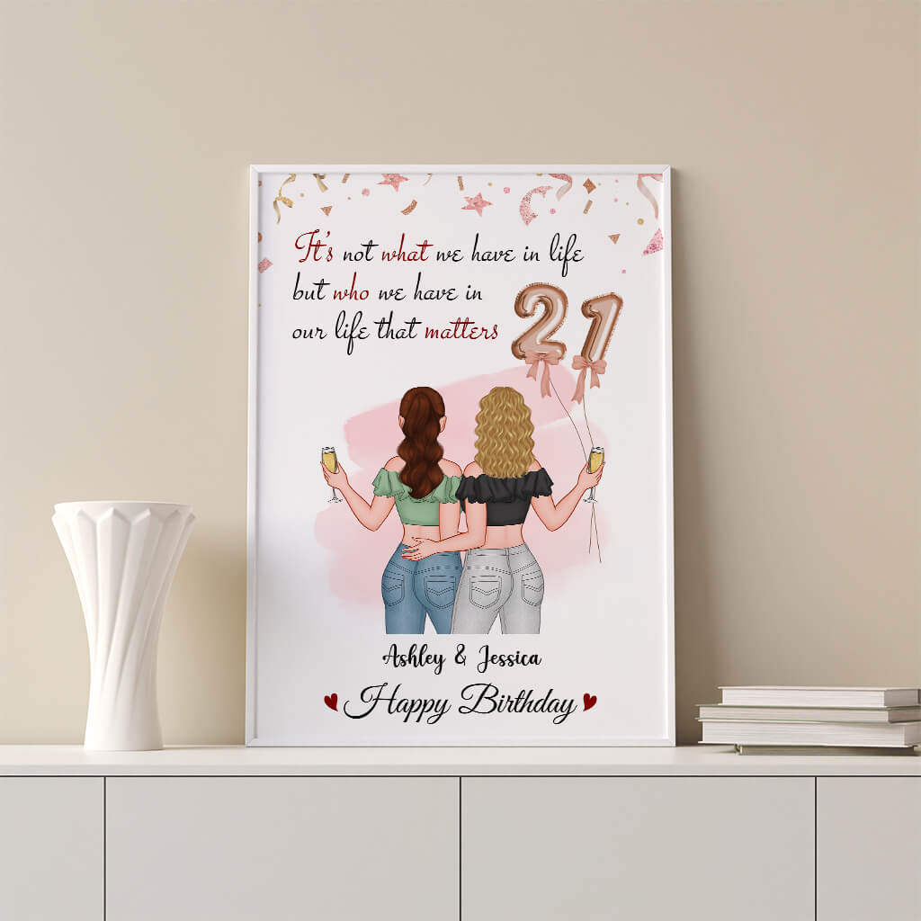 1240SUK3 personalised its who we have in life 21st birthday poster