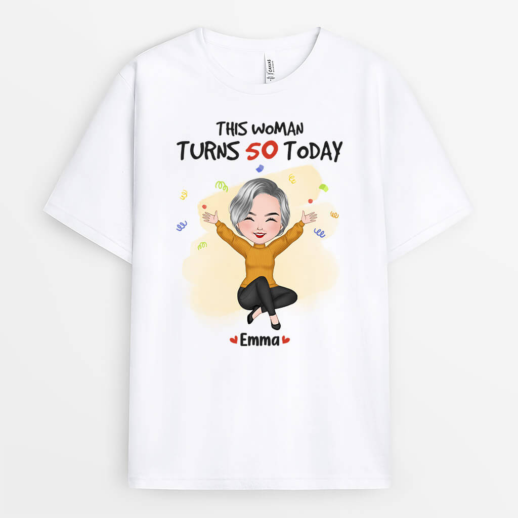 Personalised Woman Turn 50 Today T-Shirt