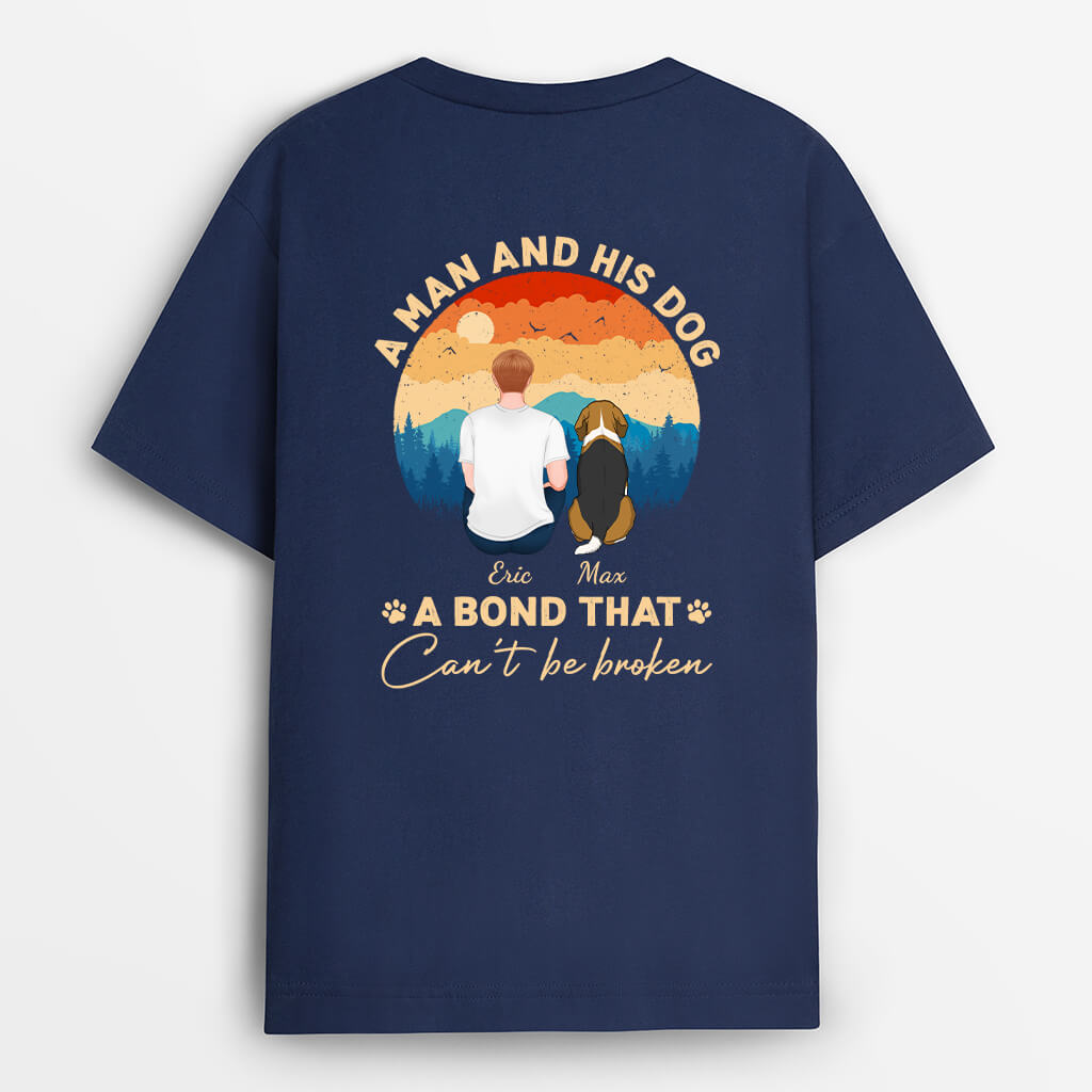 Man And Dog A Bond That Can't Be Broken - Personalised Gifts | T-shirts for Dog Lovers