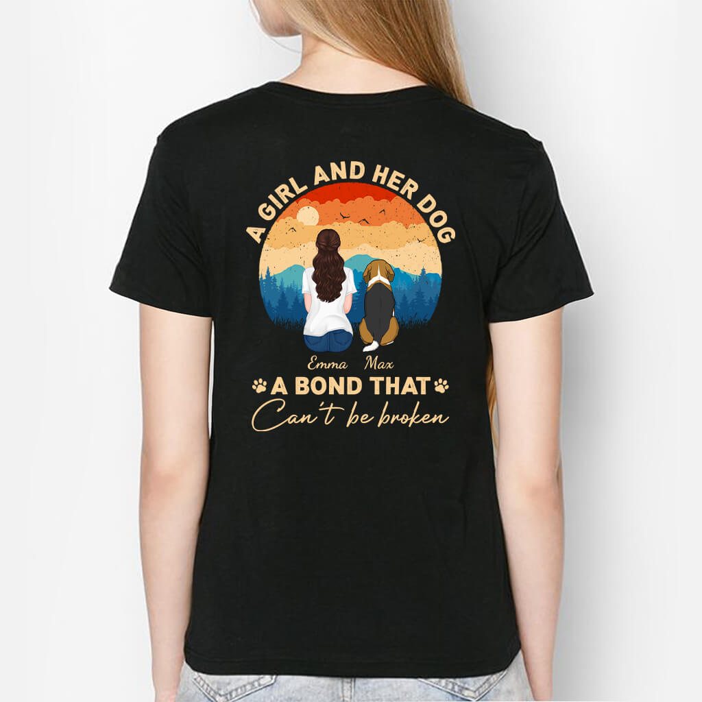 Girl And Dog A Bond That Can't Be Broken - Personalised Gifts | Apparel for Dog Lovers
