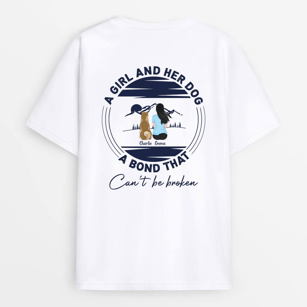 Personalised  Girl & Her Dog T-shirt
