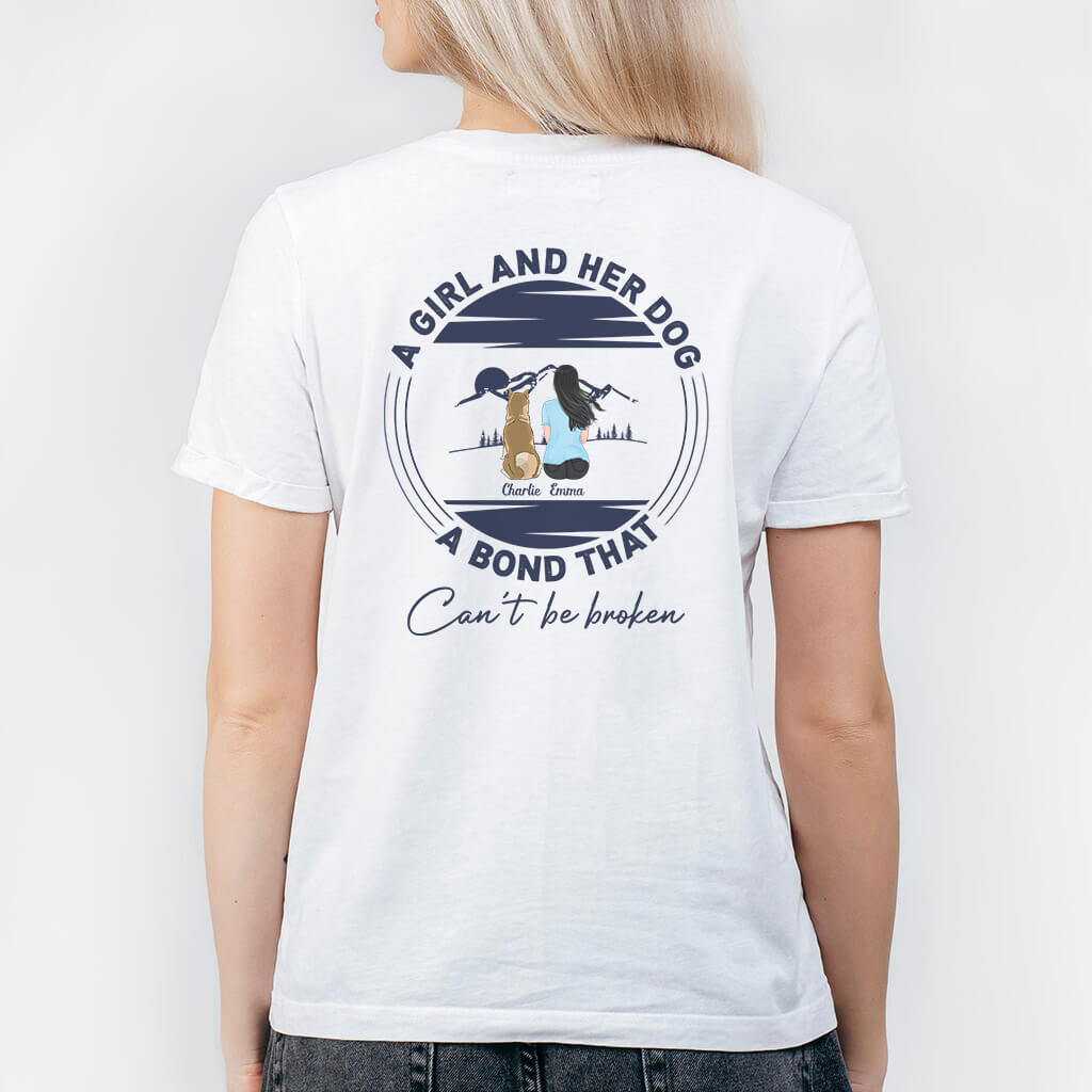 Personalised  Girl & Her Dog T-shirt