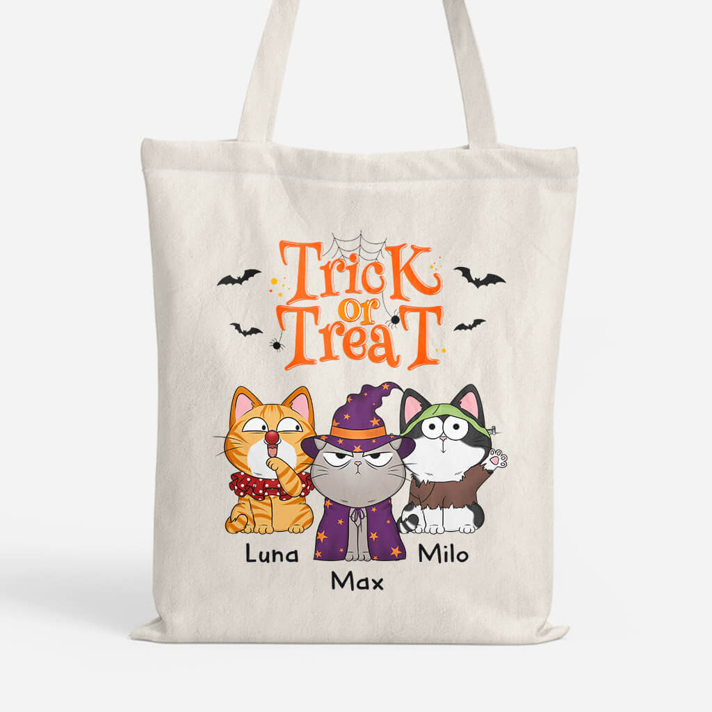 1294BUK1 personalised trick or treat tote bag