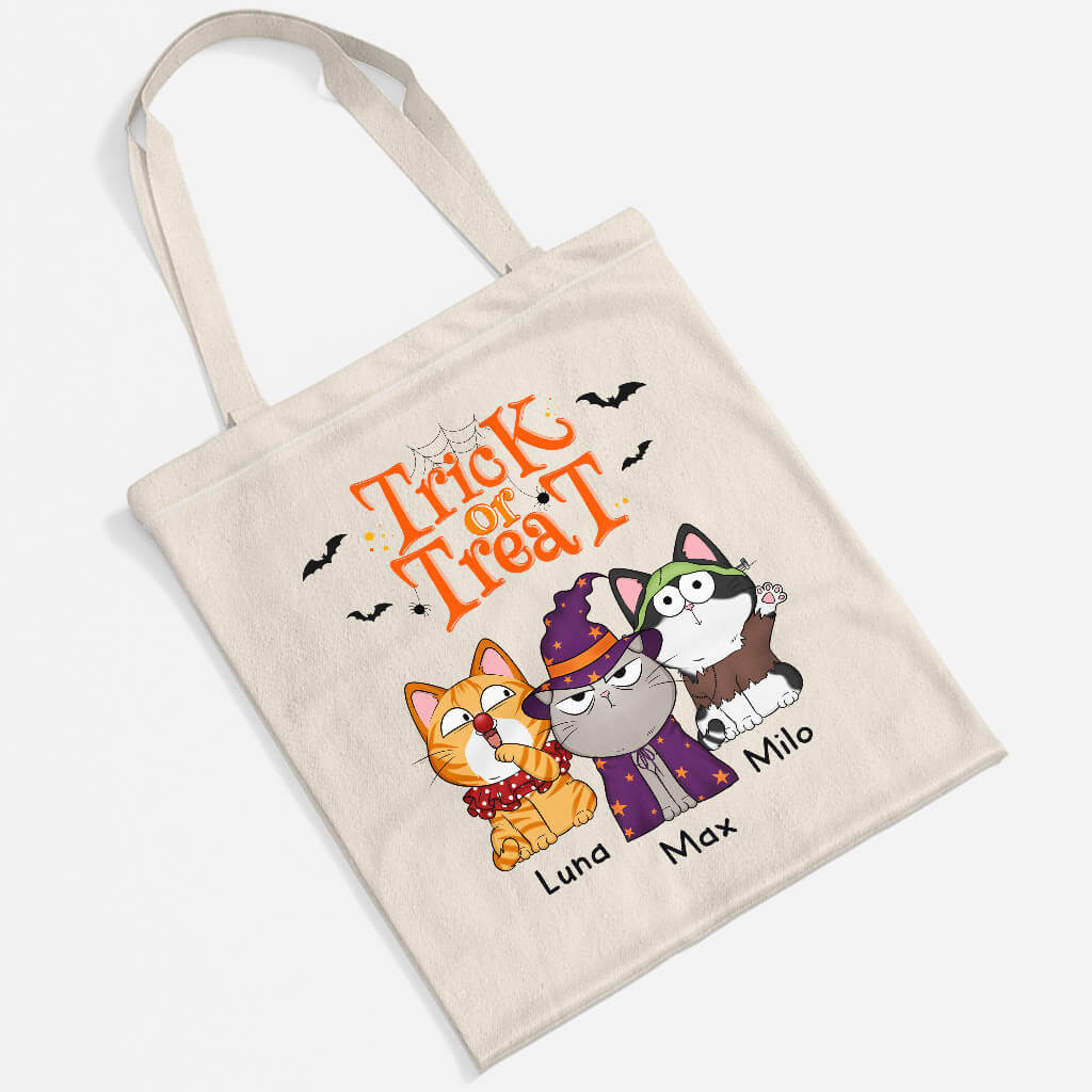 1294BUK2 personalised trick or treat tote bag