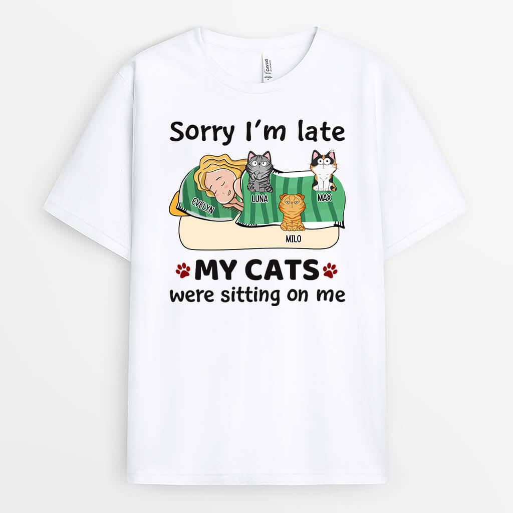 Personalised My Cats Were Sitting On Me T-Shirt