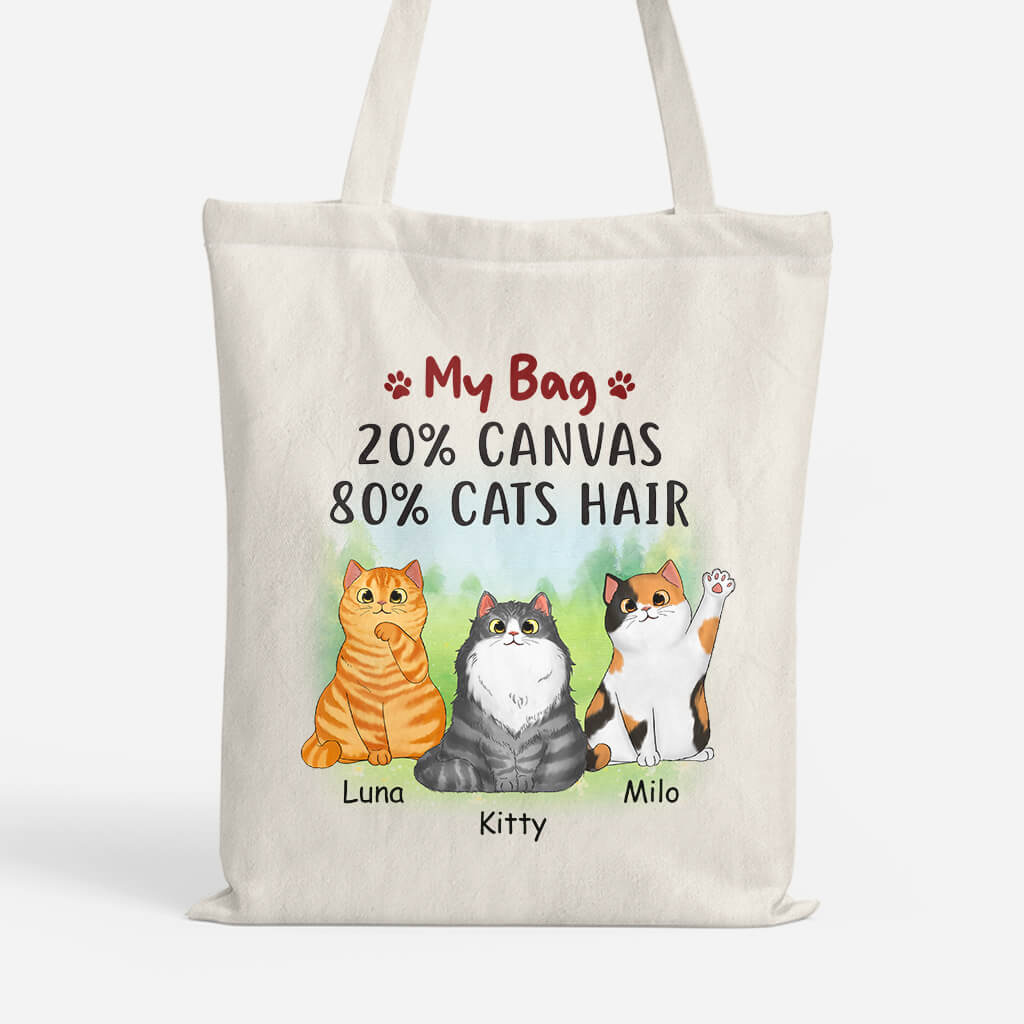 Personalised 20% Canvas 80% Cat Hair Tote Bag