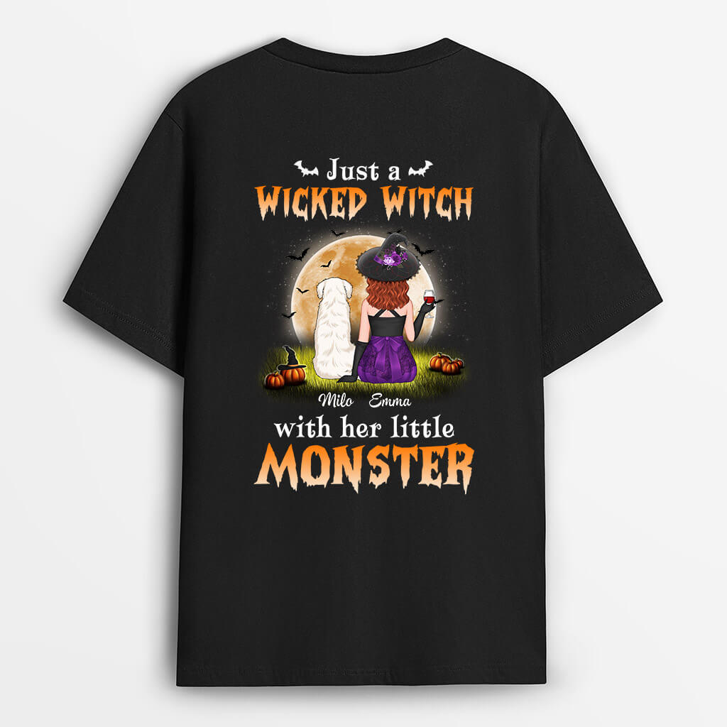 Personalised A Wicked Witch With Her Monster T-shirt