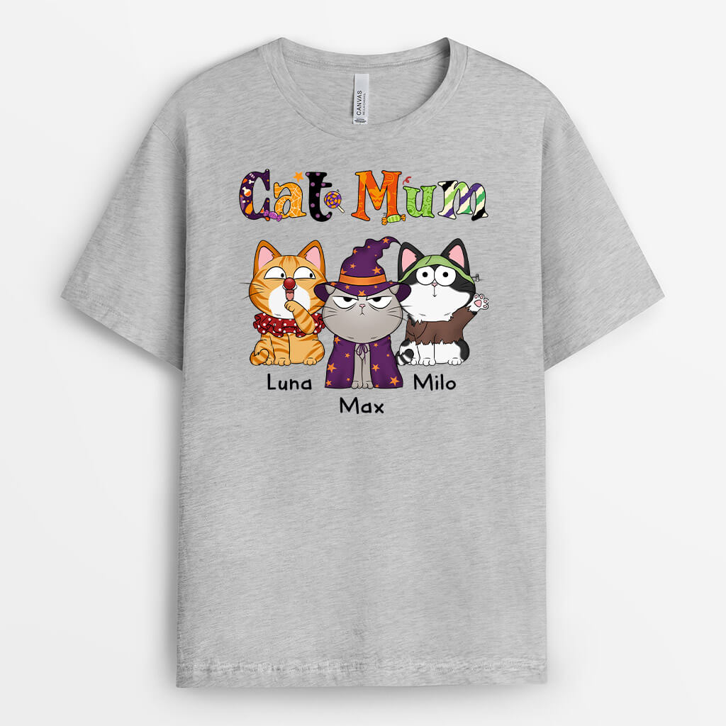 Personalised Halloween Cat Mom T-shirt