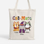 1311BUK1 personalised halloween cat mom with hat tote bag