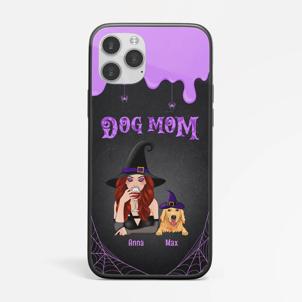 Personalised Witch Halloween Dog Mom Phone Case