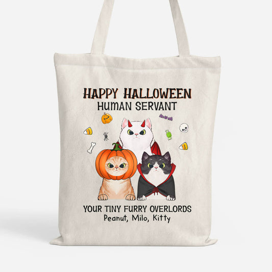 1316BUK1 personalised happy halloween human servant tote bag