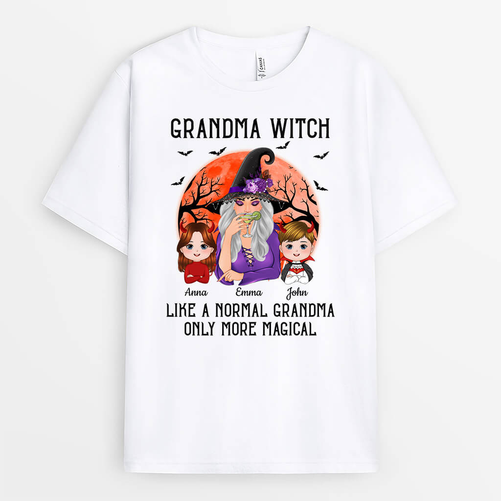 Personalised Halloween Grandma Witch Like Normal Grandma T-shirt