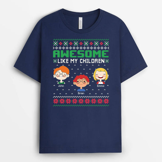 1359AUK2 personalised awesome like my children t shirt