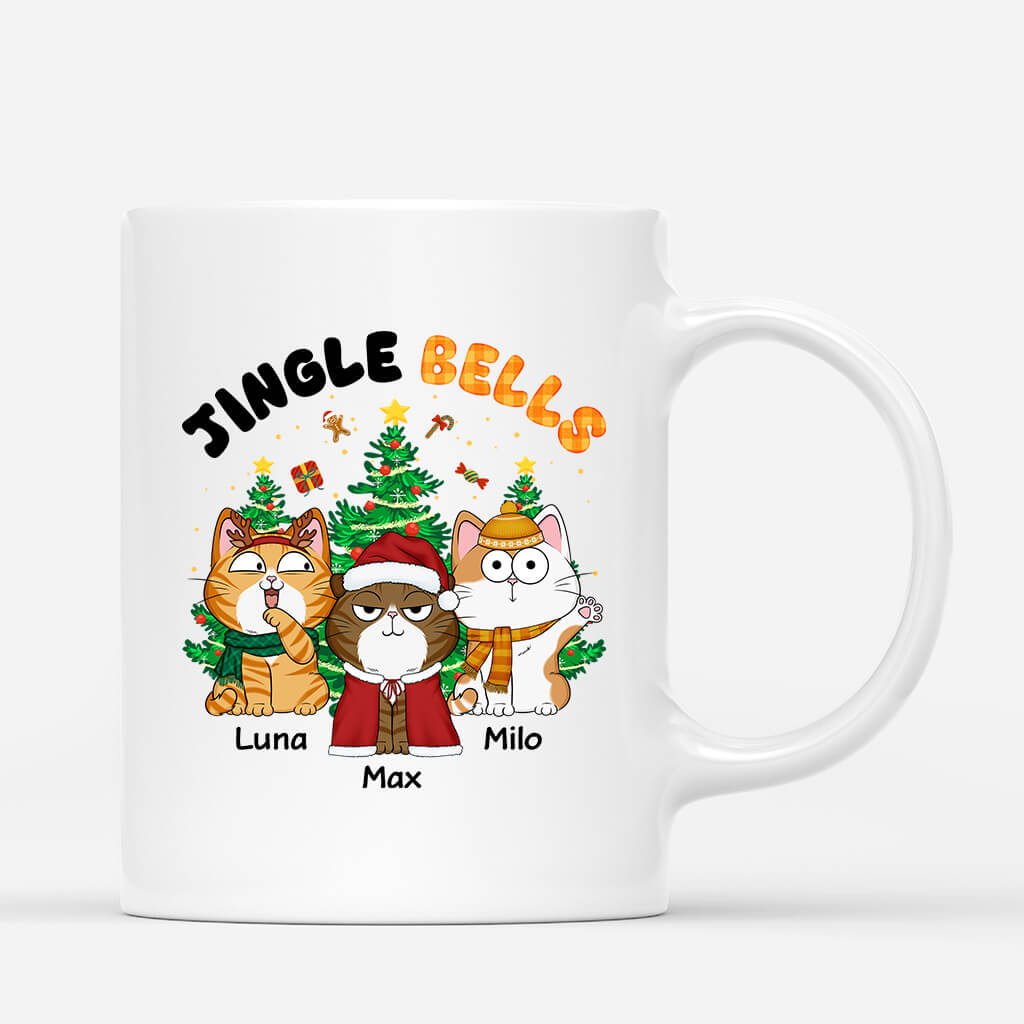 Personalised Jingle Hell Cat Mug