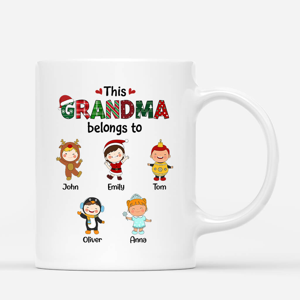 Personalised This Christmas Grandma Belongs To Mug