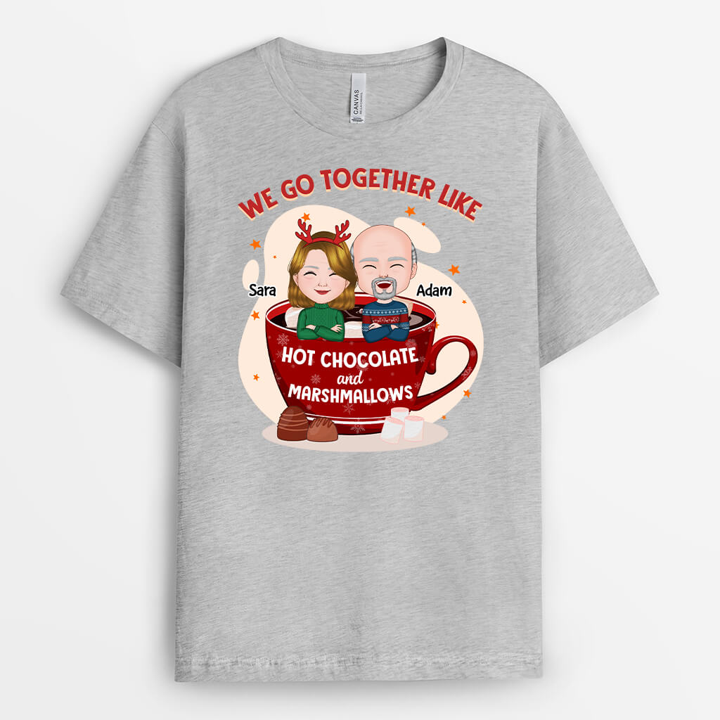 Personalised We Go Together Like Hot Chocolate And Marshmallows T-Shirt