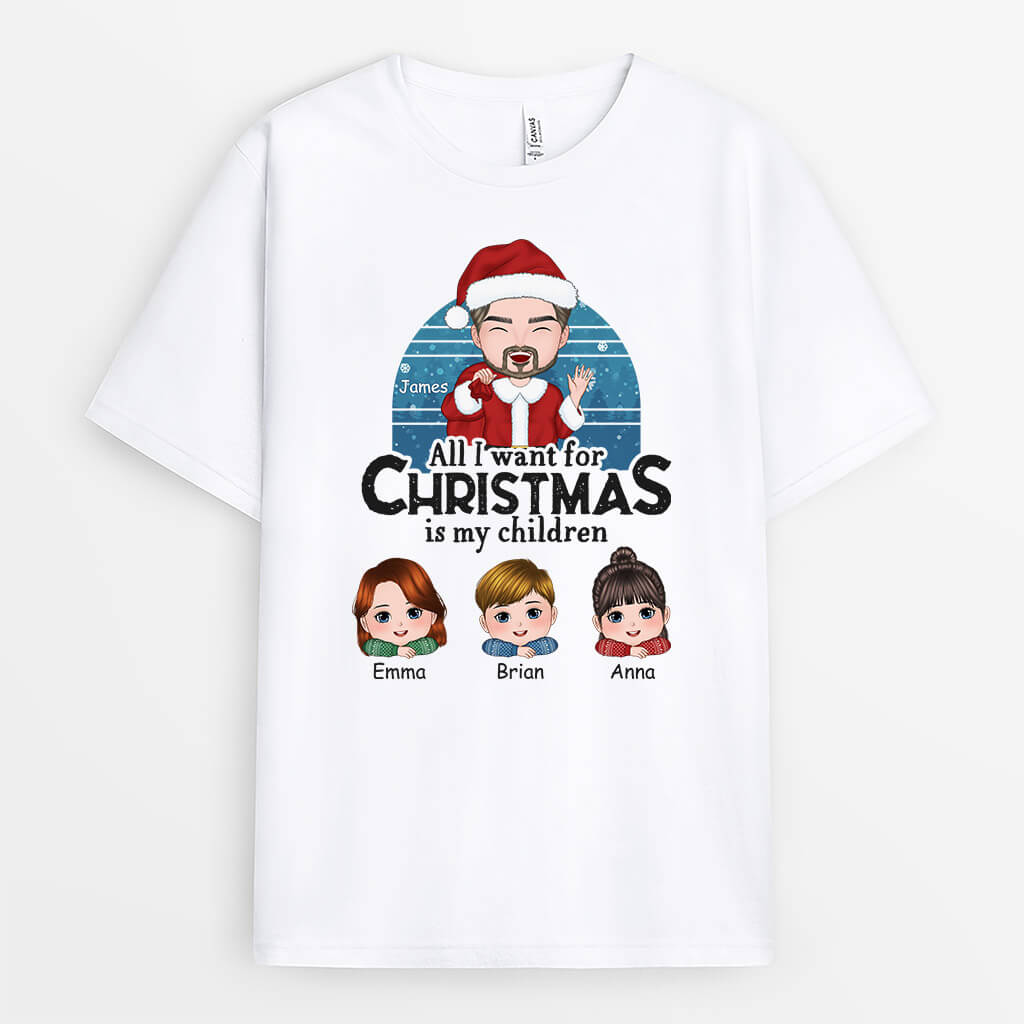 1389AUK1 personalised all i want for christmas t shirt