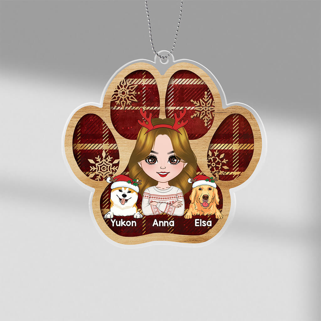 Personalised Dog Mum And Dog Dad Christmas Ornament