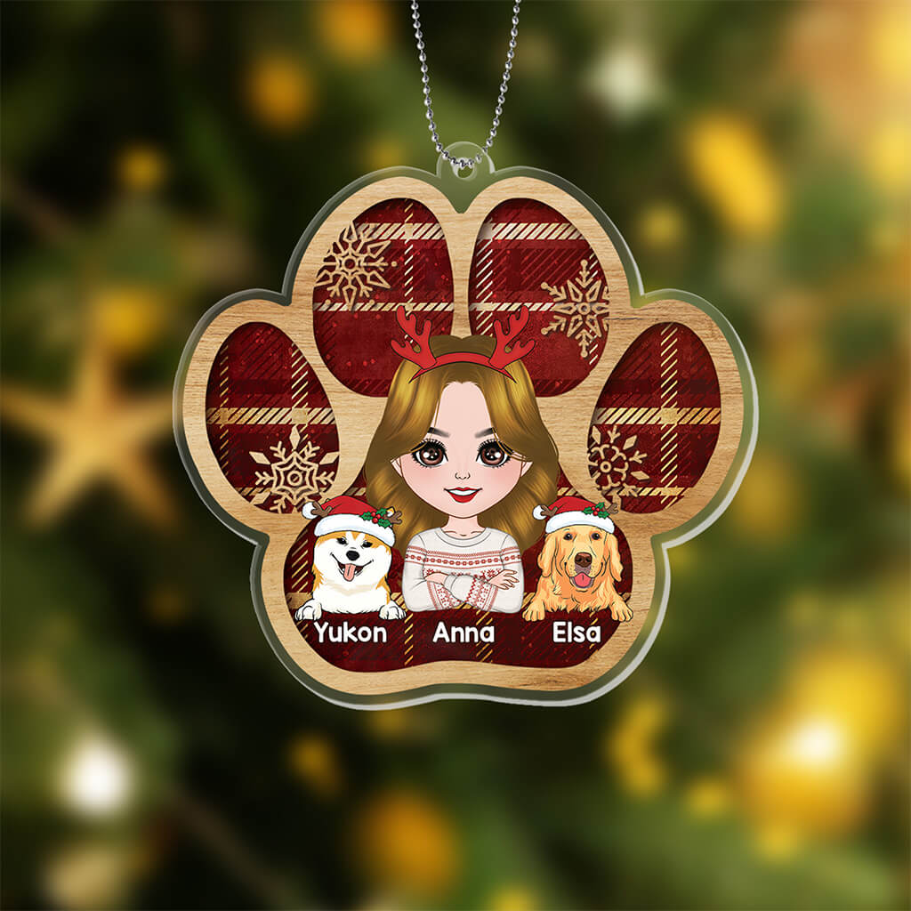 Personalised Dog Mum And Dog Dad Christmas Ornament