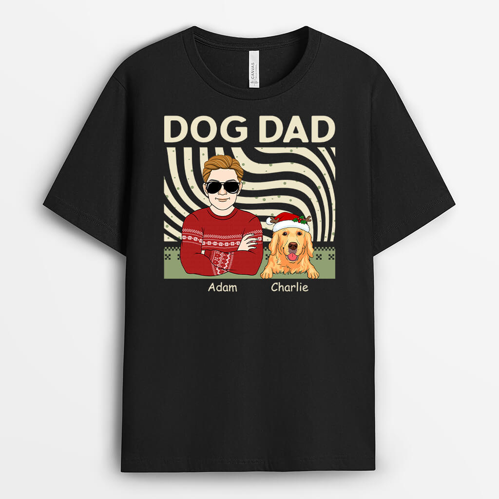 Personalised Dog Dad  For Christmas T-Shirt