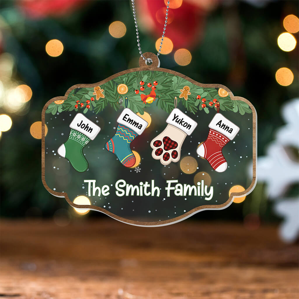 Personalised Merry Christmas For Family Ornament