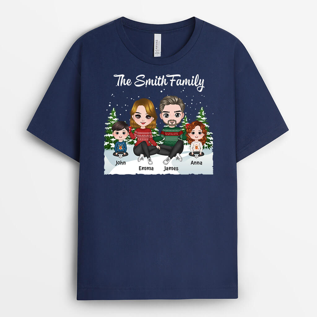 Personalised Merry Christmas Family T-Shirt