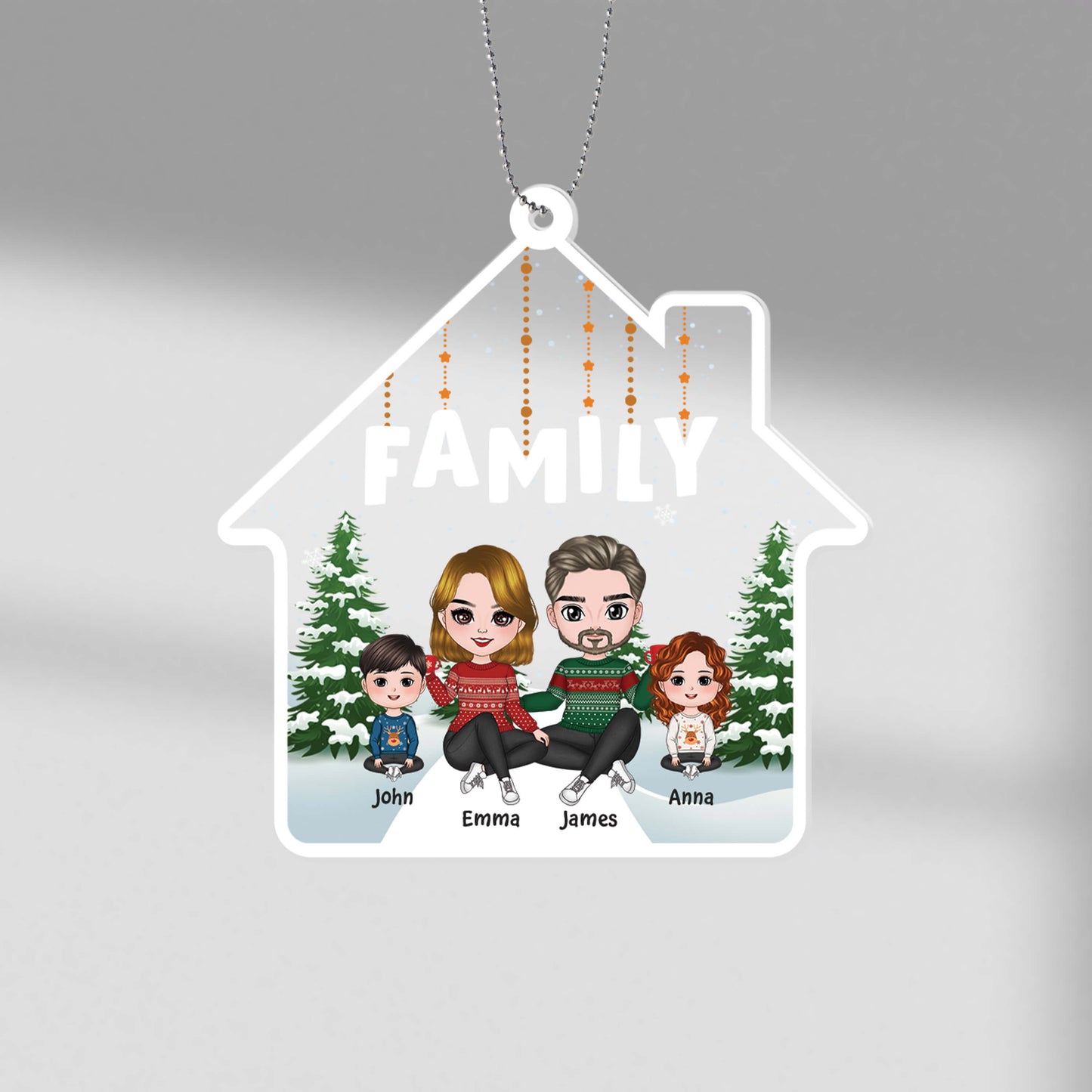 Personalised Merry Christmas Family Ornament