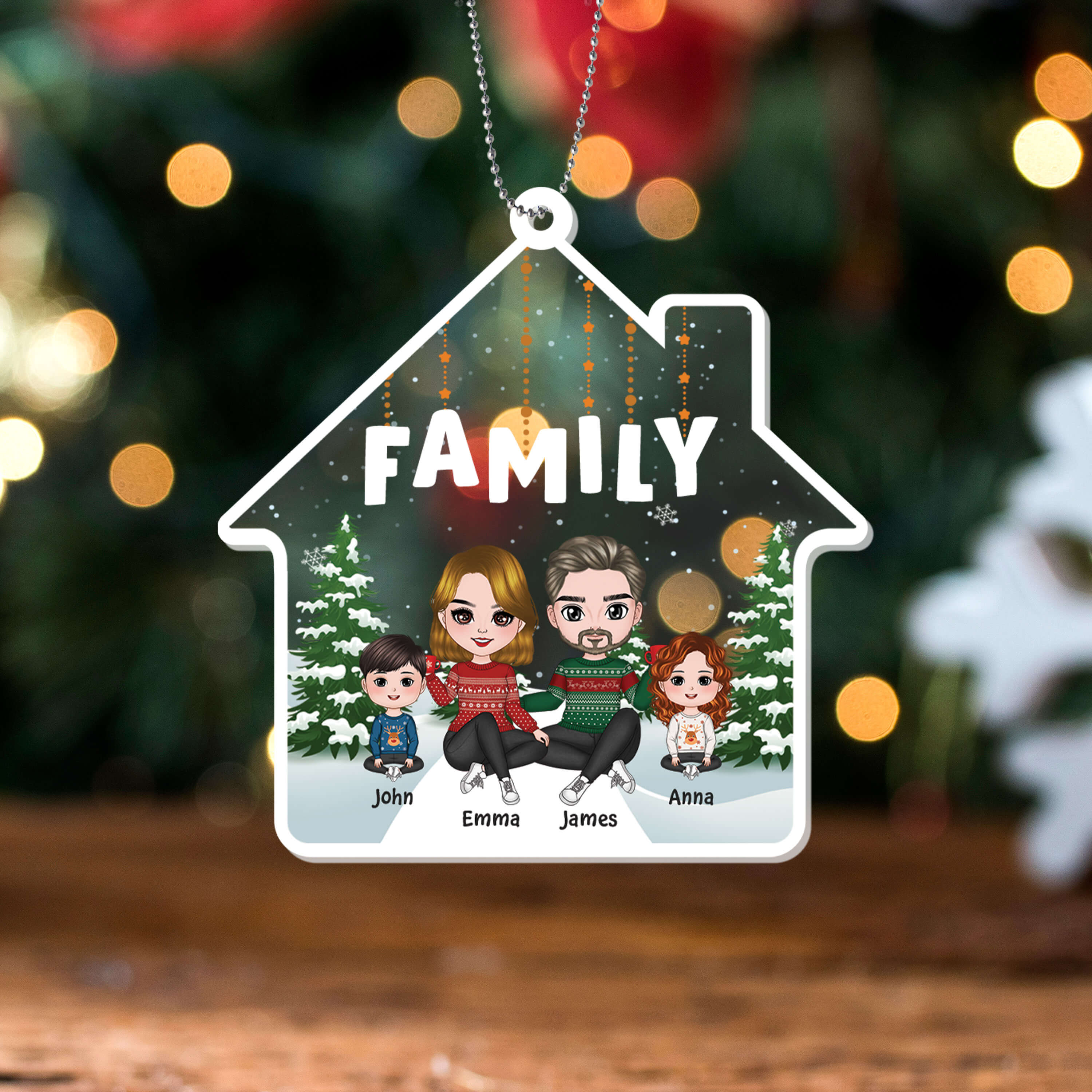 Family christmas ornaments deals personalized