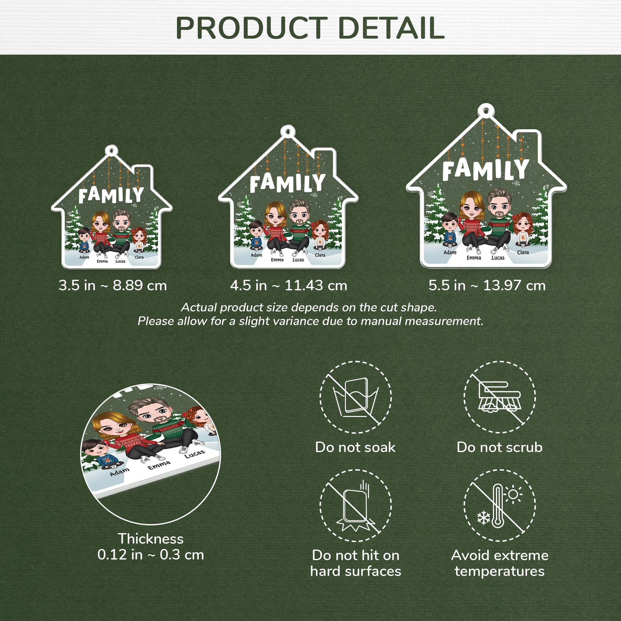 1415OUS3 personalized family house ornament