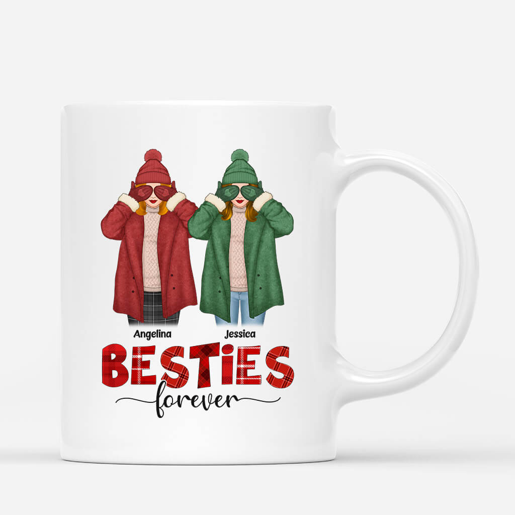 Personalised Merry Christmas Besties Forever Mug