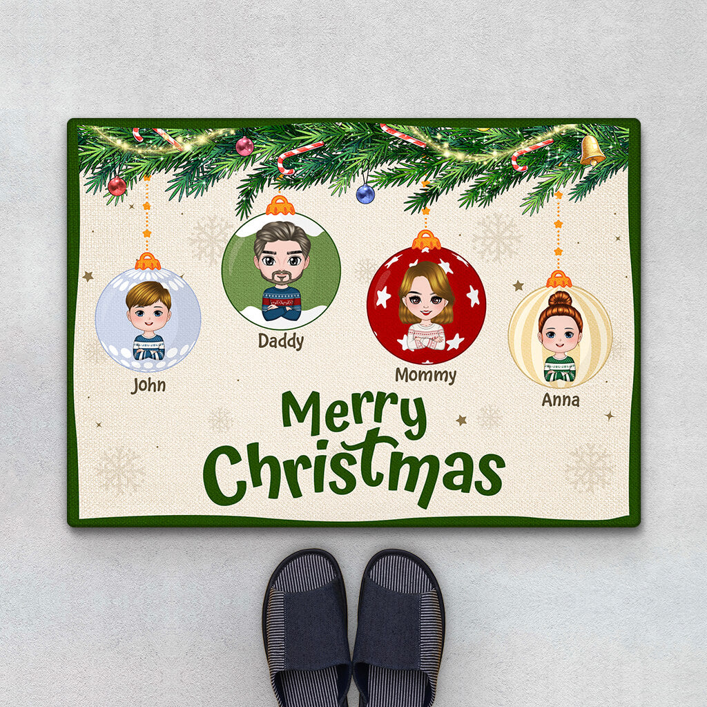 Personalised Christmas For Family Doormat