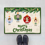 1418DUK1 personalised merry christmas family doormat